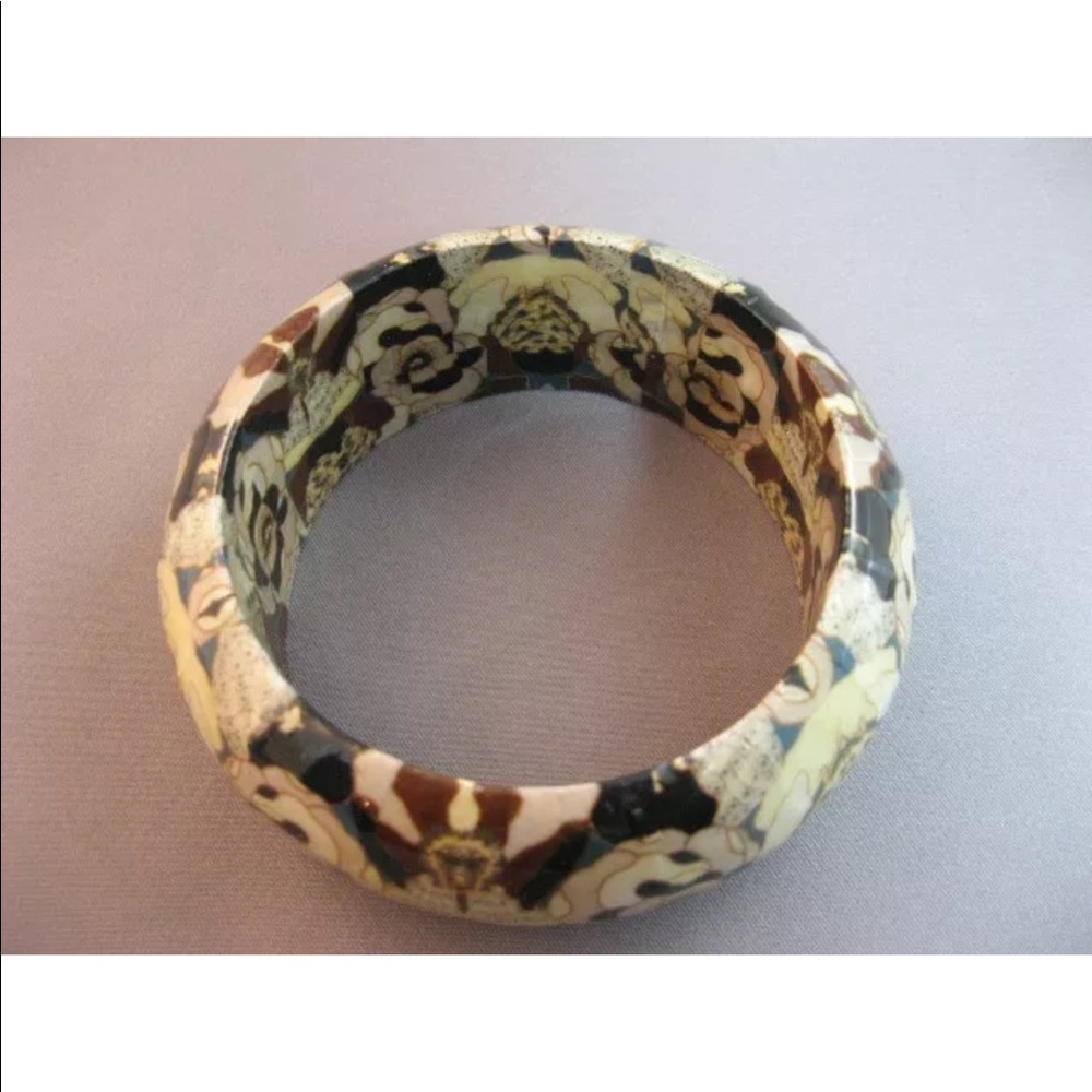 Wide Decoupaged Bangle Bracelet - image 5
